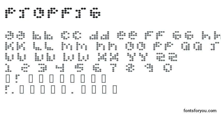 Fuente PROPFRG  - alfabeto, números, caracteres especiales