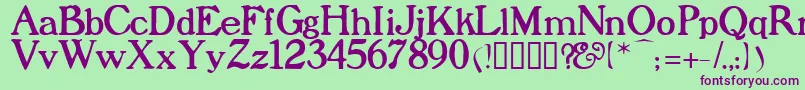 Prophet Font – Purple Fonts on Green Background