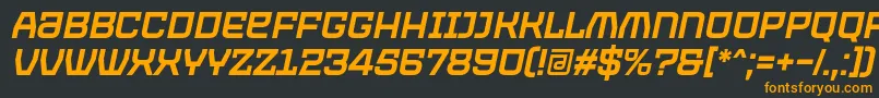 フォントPROTECTOR Italic Font by 7NTypes – 黒い背景にオレンジの文字
