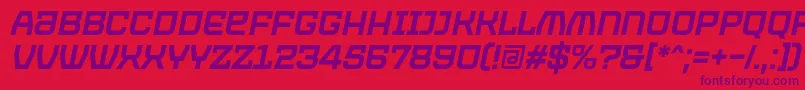 PROTECTOR Italic Font by 7NTypes-Schriftart – Violette Schriften auf rotem Hintergrund