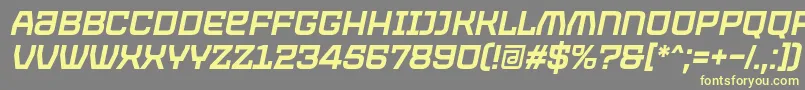 PROTECTOR Italic Font by 7NTypes-Schriftart – Gelbe Schriften auf grauem Hintergrund