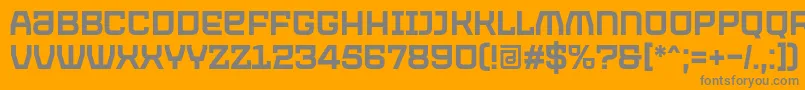 Fonte PROTECTOR Regular Font by 7NTypes – fontes cinzas em um fundo laranja