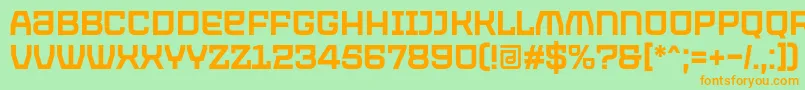 Police PROTECTOR Regular Font by 7NTypes – polices orange sur fond vert