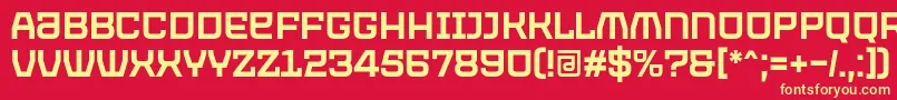 PROTECTOR Regular Font by 7NTypes Font – Yellow Fonts on Red Background