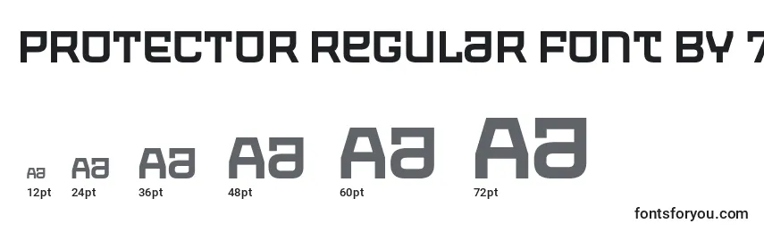 Размеры шрифта PROTECTOR Regular Font by 7NTypes