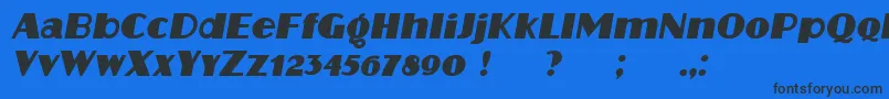 Czcionka Protocol Italic – czarne czcionki na niebieskim tle