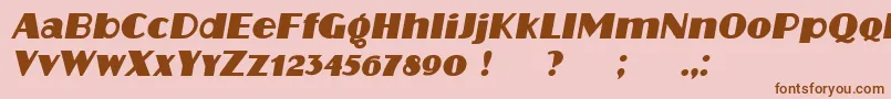 Czcionka Protocol Italic – brązowe czcionki na różowym tle