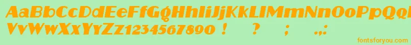 Protocol Italic Font – Orange Fonts on Green Background