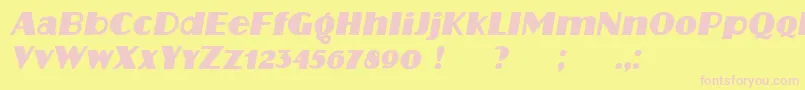 Protocol Italic Font – Pink Fonts on Yellow Background