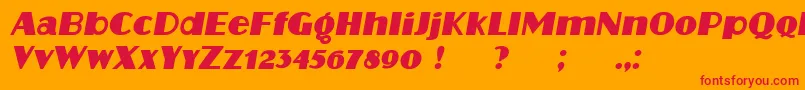 Protocol Italic-Schriftart – Rote Schriften auf orangefarbenem Hintergrund
