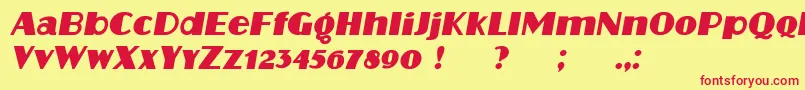 Protocol Italic Font – Red Fonts on Yellow Background