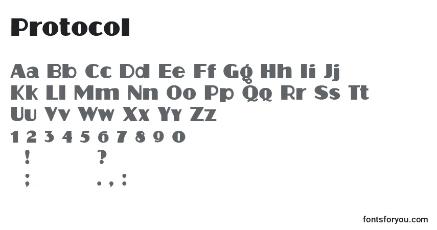Protocol Font – alphabet, numbers, special characters