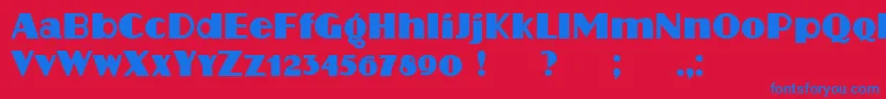 Protocol Font – Blue Fonts on Red Background