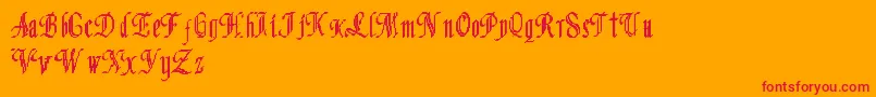 Proton Style Font – Red Fonts on Orange Background