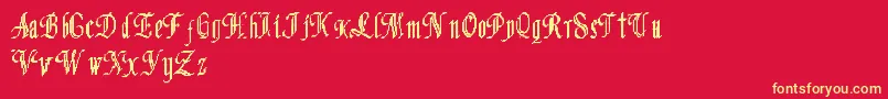 Proton Style Font – Yellow Fonts on Red Background