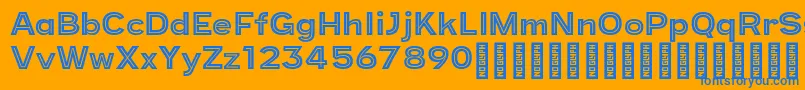 Provoke Personal Use Only Inline Thin Font – Blue Fonts on Orange Background