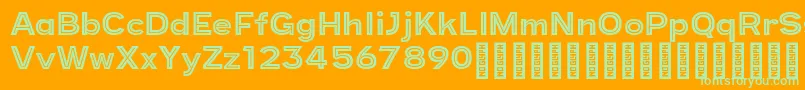 Provoke Personal Use Only Inline Thin Font – Green Fonts on Orange Background