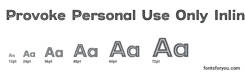 Размеры шрифта Provoke Personal Use Only Inline Thin