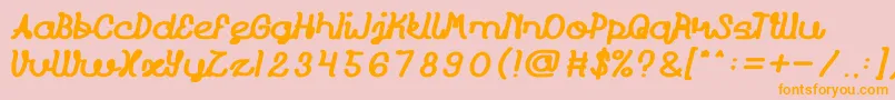 Prudent Bold Font – Orange Fonts on Pink Background