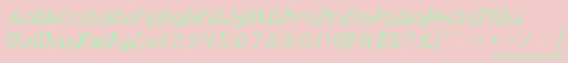 Prudent light Font – Green Fonts on Pink Background