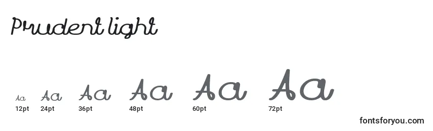 Prudent light Font Sizes