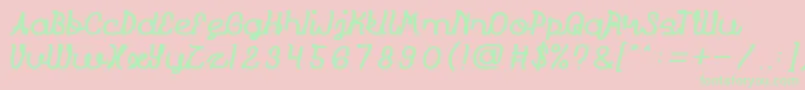 Prudent Font – Green Fonts on Pink Background