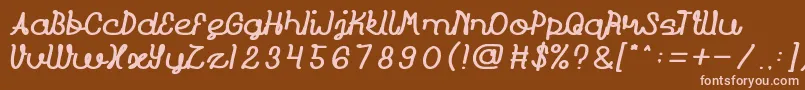Police Prudent – polices roses sur fond brun
