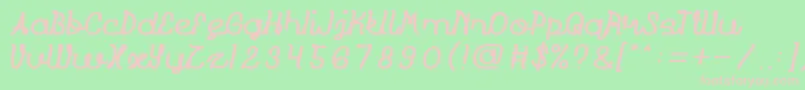 Więcej informacji o czcionce Prudent Czcionka Prudent – różowe czcionki na zielonym tle
