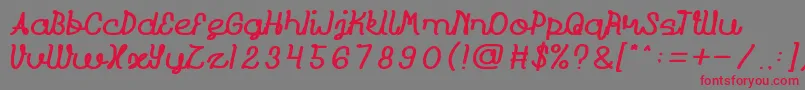 Prudent Font – Red Fonts on Gray Background