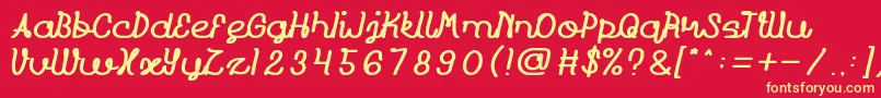 Prudent-Schriftart – Gelbe Schriften auf rotem Hintergrund
