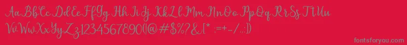 pruistin Font – Gray Fonts on Red Background