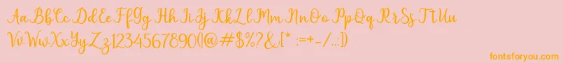 pruistin Font – Orange Fonts on Pink Background