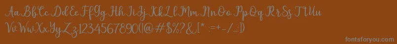 フォントpruistin – 茶色の背景に灰色の文字