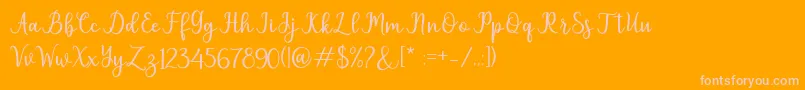 pruistin Font – Pink Fonts on Orange Background