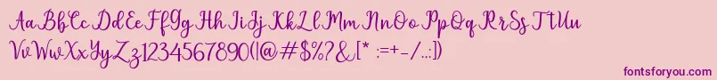 pruistin Font – Purple Fonts on Pink Background