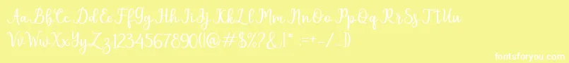 pruistin Font – White Fonts on Yellow Background