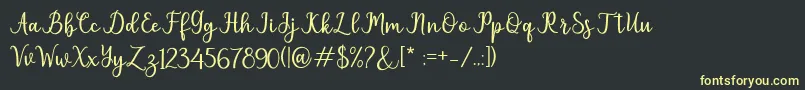pruistin Font – Yellow Fonts on Black Background
