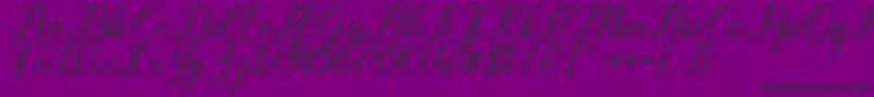 Pruistine Script-Schriftart – Schwarze Schriften auf violettem Hintergrund