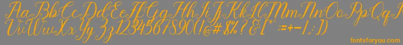 Pruistine Script Font – Orange Fonts on Gray Background