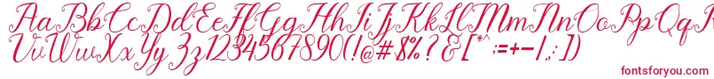 Pruistine Script Font – Red Fonts on White Background