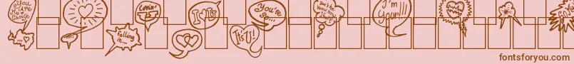 PS I love you Font – Brown Fonts on Pink Background