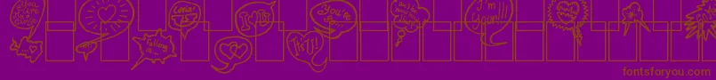PS I love you Font – Brown Fonts on Purple Background