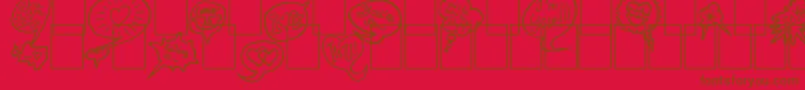 PS I love you Font – Brown Fonts on Red Background