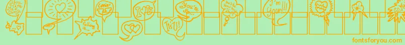 PS I love you Font – Orange Fonts on Green Background