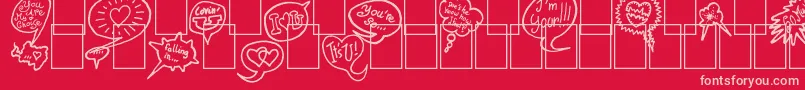 PS I love you Font – Pink Fonts on Red Background