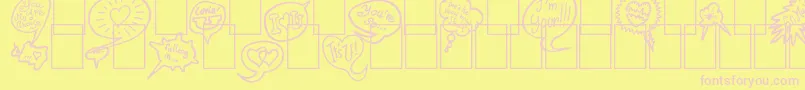 PS I love you Font – Pink Fonts on Yellow Background