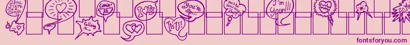 PS I love you Font – Purple Fonts on Pink Background