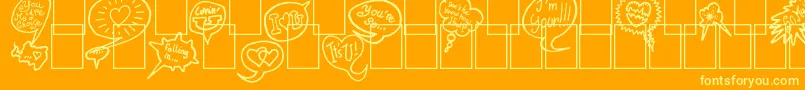 PS I love you Font – Yellow Fonts on Orange Background