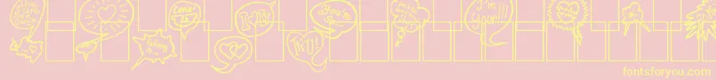 PS I love you Font – Yellow Fonts on Pink Background