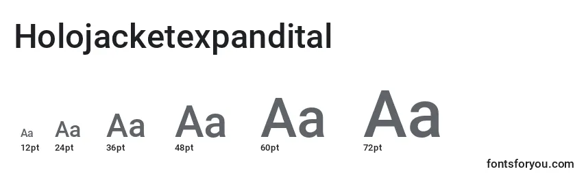 Размеры шрифта Holojacketexpandital